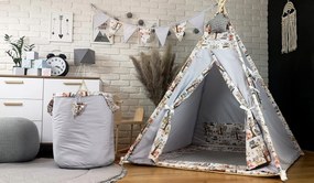 Detský stan TEEPEE (TÍPÍ) LUXURY s doplnkami - LES - sivý