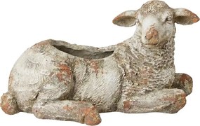 Béžová antik dekorácia kvetináč v tvare ovce - 58*31*33 cm