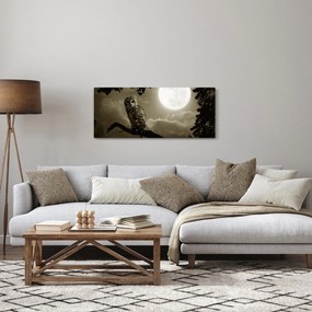 Obraz - Nočná sova, zlatá (120x50 cm)