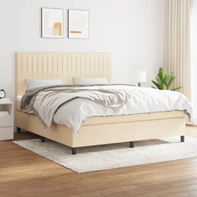 Posteľný rám boxspring s matracom krémový 160x200 cm látka 3141950