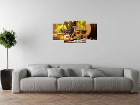 Gario Obraz s hodinami Červené a biele víno - 3 dielny Rozmery: 90 x 70 cm