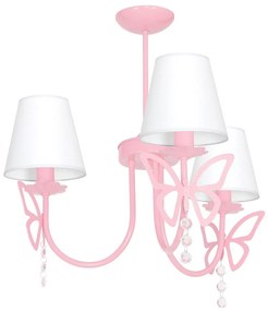Detský luster Charlotte, 3x biele textilné tienidlo, p
