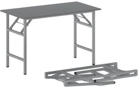 Konferenčný stôl FAST READY, 120x60 cm, sivostrieborná podnož, grafit