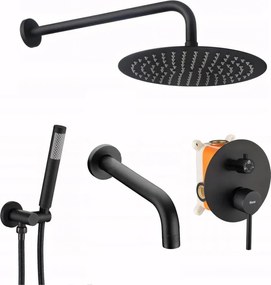 Sprchový/vaňový set pod omietku Rea Lungo čierny