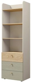 Regál Yuki 5 Eukalyptus/Sivá Béžová/Olejovaný Dub