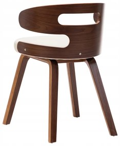 Petromila Jedálenské stoličky 4 ks krémové ohýbané drevo a umelá koža