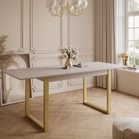 ROZKLADACÍ JEDÁLENSKÝ STÔL DANILO KAŠMÍR + ZLATÉ U NOHY 140 / 195 cm