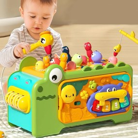 LEAN Toys Krokodíl Interaktívna vzdelávacia kocka Multifunkčné zvuky