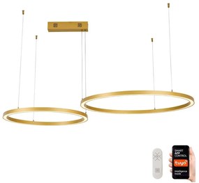 Immax Neo Immax NEO 07218L - LED Stmievateľný luster FINO 93W/230V 60/80cm zlatá Tuya+DO IM1212