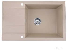 Gamma Modern 8010, 1-komorový granitový drez 800x500x210 mm, béžová, GMA-ZM-8010-B
