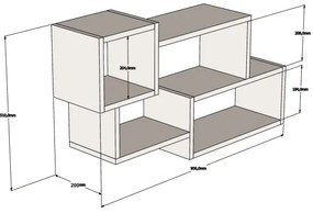 Nástenná polica AFRO 51x90,6 cm biela/antracit