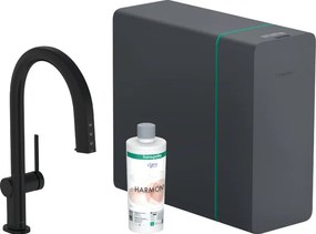 Hansgrohe Aqittura M91, sodaSystem 210, vyťahovací výtok, 1jet, sBox, matná čierna, HAN-76836670