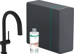 Hansgrohe Aqittura M91, sodaSystem 210, vyťahovací výtok, 1jet, sBox, matná čierna, HAN-76836670