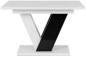 JAKS Jedálenský stôl Clark 120 cm čierno biely gloss glamour