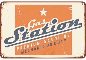 Ceduľa Gas Station - Premium Gasoline