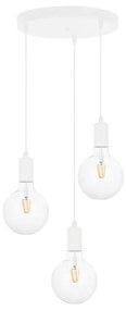 Luster na lanku MIROS 3xE27/60W/230V guľatý biely