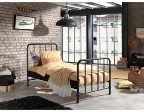 Sivá kovová detská posteľ 90x200 cm BRONXX – Vipack