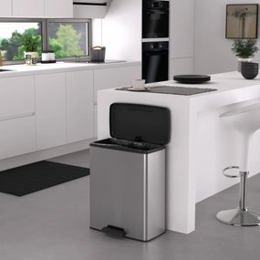 Curver Odpadkový kôš DECO BIN 65L, strieborný