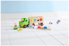 Drevené nákladné auto s prívesom Prasiatko Peppa (auto s drevenými tvarmi)  (100395658)