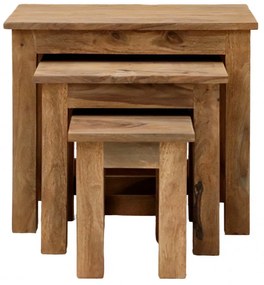 Odkladacie stolíky sada 3 ks Rami indický masív palisander Orech