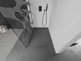 Mexen Kioto, sprchová zástena Walk-In 90 x 200 cm, 8mm číre sklo biely vzor, grafitový profil, 800-090-101-95-97