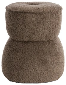 Hnedý taburet z textílie buklé Leyla – Light &amp; Living