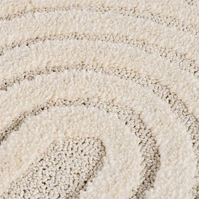 Koberec Modern Art 3D krémový kruh