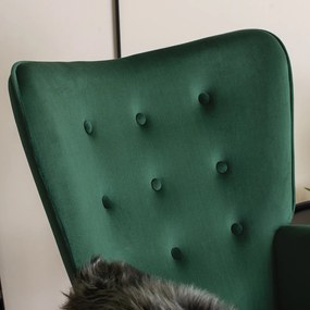 JAKS Ušiak kreslo s podnožkou Lozano zelené
