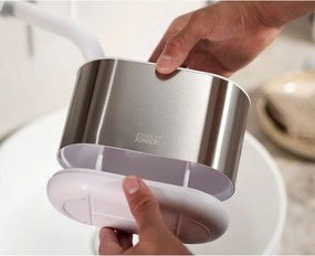 Stojan na zubné kefky z nehrdzavejúcej ocele v striebornej farbe Duo Steel – Joseph Joseph