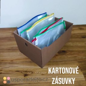 KARTON PAK Úložné boxy na oblečenie, organizéry do skrine EKO KARTON 27x40x21 - zásuvka
