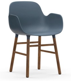 Stolička Form Armchair – modrá/orech