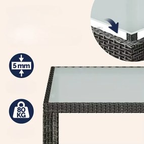 InternetovaZahrada Záhradná ratanová zostava Berlin 1+4 - sivá/antracit