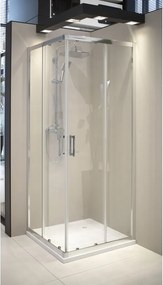 Deante Štvorcový sprchový kút Funkia 80x80 cm - KYC 0088P, chróm - bez vaničky