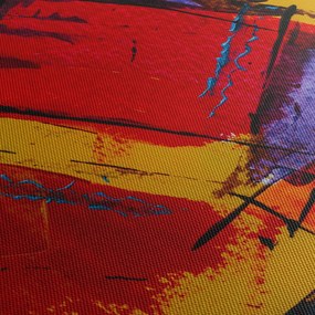 Obraz abstrakcie (s hodinami) (90x30 cm)