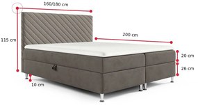 Čalúnená posteľ boxspring TEX 2 - Fresh 02 / 160x200