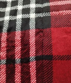 Deka luxury Extra warm baranková z mikroplyšu Káro červená 150x200cm TiaHome