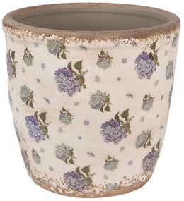 Béžový keramický obal na kvetináč s kvetmi orgovánu Lilla L - Ø 16*16 cm