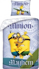 Obliečky Mimoni Mayhem modrá 140 x 200 + 70 x 90 cm