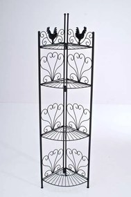 Kovová polica regál Mare - Čierna