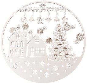 Drevená vianočná dekorácia na stenu Perníkový muž,37 cm