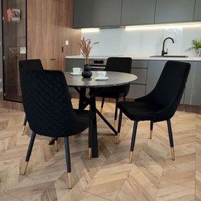 Jedálenská stolička VERMONT zamatová, čierna