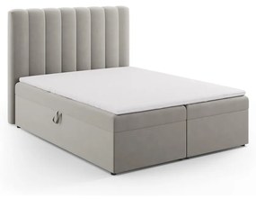 Sivá boxspring posteľ s úložným priestorom 160x200 cm Gina – Milo Casa