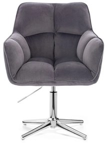 LuxuryForm DESIGN Kreslo AMALFI VELUR na striebornom kríži - tmavo šedé