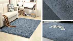 Protišmykový koberec SHAGGY strieborný