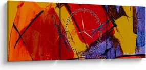 Obraz abstrakcie (s hodinami) (90x30 cm)