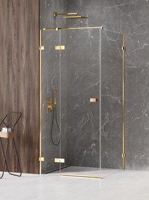 New Trendy Avexa Gold Shine sprchovací kút 100x90 cm štvorcová zlatá lesklé/priehľadné sklo EXK-1672
