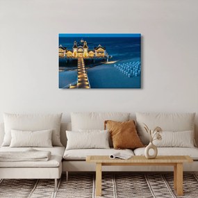 Obraz - hotel na pláži (90x60 cm)