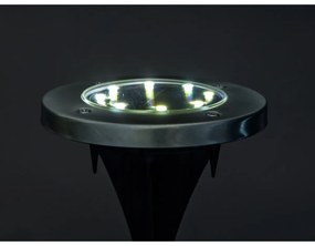 Happy Green Solárna zápustná LED lampa strieborná, 12 cm