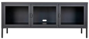 Čierny kovový TV stolík 130x55 cm Brisbane – House Nordic