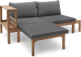 Záhradná pohovka so samostatne výsuvnými opierkami nôh